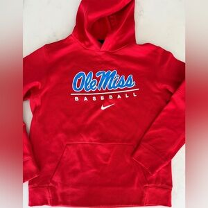 Nike Ole Miss Youth XL Red Dri-FIT Baseball Hoodie